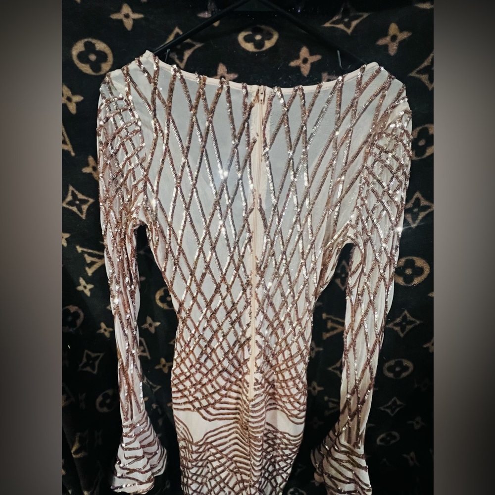 Javoni Dress sequin,mesh and sparkles dress size M gold - Picture 12 of 12